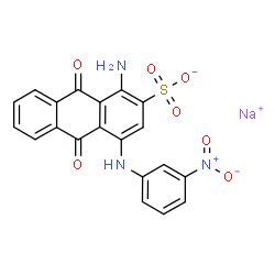 ChemSpider 2D Image | Sodium 1-amino-4-[(3-nitrophenyl)amino]-9,10-dioxo-9,10-dihydro-2-anthracenesulfonate | C20H12N3NaO7S