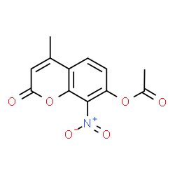 ChemSpider 2D Image | 4-Methyl-8-nitro-2-oxo-2H-chromen-7-yl acetate | C12H9NO6