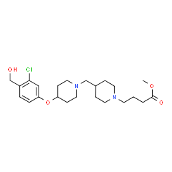 ChemSpider 2D Image | Methyl 4-[4-({4-[3-chloro-4-(hydroxymethyl)phenoxy]-1-piperidinyl}methyl)-1-piperidinyl]butanoate | C23H35ClN2O4
