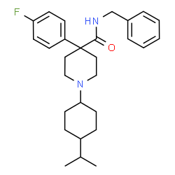 ChemSpider 2D Image | N-Benzyl-4-(4-fluorophenyl)-1-(4-isopropylcyclohexyl)-4-piperidinecarboxamide | C28H37FN2O