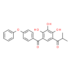 ChemSpider 2D Image | 2-Methyl-1-[2,3,4-trihydroxy-5-(4-phenoxybenzoyl)phenyl]-1-propanone | C23H20O6