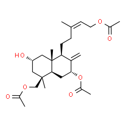 ChemSpider 2D Image | (2Z)-5-[(1R,3R,4aR,5S,7R,8aS)-3-Acetoxy-5-(acetoxymethyl)-7-hydroxy-5,8a-dimethyl-2-methylenedecahydro-1-naphthalenyl]-3-methyl-2-penten-1-yl acetate | C26H40O7