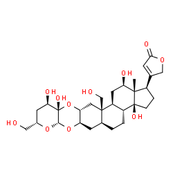 ChemSpider 2D Image | 4-[(1R,3aS,3bR,5aS,6aR,7aS,9S,11R,11aS,12aR,13aR,13bS,15R,15aS)-3a,11,11a,15-Tetrahydroxy-9,13a-bis(hydroxymethyl)-15a-methylicosahydro-1H,7aH-cyclopenta[7,8]phenanthro[2,3-b]pyrano[3,2-e][1,4]dioxin-
1-yl]-2(5H)-furanone | C29H42O11