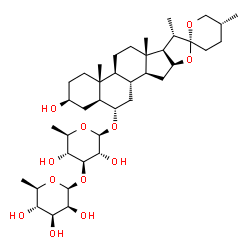 ChemSpider 2D Image | (3beta,5alpha,6alpha,25R)-3-Hydroxyspirostan-6-yl 6-deoxy-3-O-(6-deoxy-beta-D-mannopyranosyl)-beta-D-glucopyranoside | C39H64O12