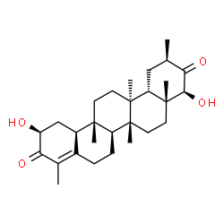 ChemSpider 2D Image | (2R,4S,4aR,6aR,6bS,11S,12aS,12bS,14aS,14bS)-4,11-Dihydroxy-2,4a,6a,9,12b,14a-hexamethyl-1,2,4,4a,5,6,6a,6b,7,8,11,12,12a,12b,13,14,14a,14b-octadecahydro-3,10-picenedione | C28H42O4