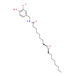 ChemSpider 2D Image | N-(4-Hydroxy-3-methoxybenzyl)-8-[(2R,3S)-3-octyl-2-oxiranyl]octanamide | C26H43NO4