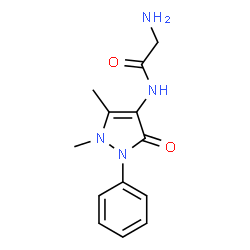 ChemSpider 2D Image | N-(1,5-Dimethyl-3-oxo-2-phenyl-2,3-dihydro-1H-pyrazol-4-yl)glycinamide | C13H16N4O2