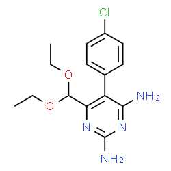 ChemSpider 2D Image | 5-(4-Chlorophenyl)-6-(diethoxymethyl)-2,4-pyrimidinediamine | C15H19ClN4O2