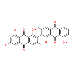 ChemSpider 2D Image | 1,1',6,8,8'-Pentahydroxy-3,3'-dimethyl-2,2'-bianthracene-9,9',10,10'-tetrone | C30H18O9