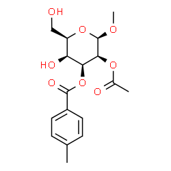 ChemSpider 2D Image | Methyl 2-O-acetyl-3-O-(4-methylbenzoyl)-beta-D-talopyranoside | C17H22O8