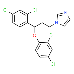 ChemSpider 2D Image | 1-[3-(2,4-Dichlorophenoxy)-3-(2,4-dichlorophenyl)propyl]-1H-imidazole | C18H14Cl4N2O