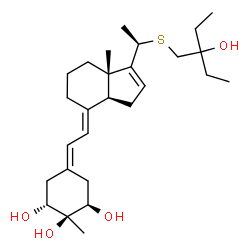 ChemSpider 2D Image | (1R,2R,3R,5E,7E)-17-{(1R)-1-[(2-Ethyl-2-hydroxybutyl)sulfanyl]ethyl}-2-methyl-9,10-secoestra-5,7,16-triene-1,2,3-triol | C27H44O4S