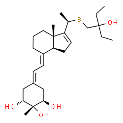 ChemSpider 2D Image | (1R,2S,3R,5Z,7E)-17-{(1R)-1-[(2-Ethyl-2-hydroxybutyl)sulfanyl]ethyl}-2-methyl-9,10-secoestra-5,7,16-triene-1,2,3-triol | C27H44O4S