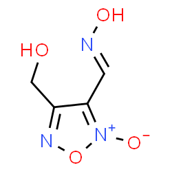 ChemSpider 2D Image | {4-[(E)-(Hydroxyimino)methyl]-5-oxido-1,2,5-oxadiazol-3-yl}methanol | C4H5N3O4