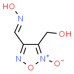 ChemSpider 2D Image | {4-[(E)-(Hydroxyimino)methyl]-2-oxido-1,2,5-oxadiazol-3-yl}methanol | C4H5N3O4