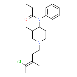 ChemSpider 2D Image | N-{1-[(3Z)-4-Chloro-3-methyl-3-penten-1-yl]-3-methyl-4-piperidinyl}-N-phenylpropanamide | C21H31ClN2O