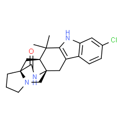 ChemSpider 2D Image | (1S,13S,15S)-7-Chloro-12,12-dimethyl-10,19,21-triazahexacyclo[13.5.2.0~1,13~.0~3,11~.0~4,9~.0~15,19~]docosa-3(11),4,6,8-tetraen-22-one | C21H24ClN3O
