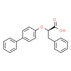 ChemSpider 2D Image | (2R)-2-(4-Biphenylyloxy)-3-phenylpropanoic acid | C21H18O3