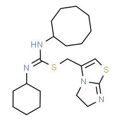 ChemSpider 2D Image | 5,6-Dihydroimidazo[2,1-b][1,3]thiazol-3-ylmethyl N-cyclohexyl-N'-cyclooctylcarbamimidothioate | C21H34N4S2