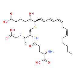 ChemSpider 2D Image | L-gamma-Glutamyl-S-[(4S,5R,6E,8E,10Z,13Z)-1-carboxy-4-hydroxy-6,8,10,13-nonadecatetraen-5-yl]-D-cysteinylglycine | C30H47N3O9S