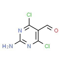 ChemSpider 2D Image | 2-Amino-4,6-dichloro-5-pyrimidinecarbaldehyde | C5H3Cl2N3O