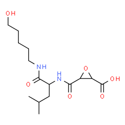 ChemSpider 2D Image | 3-({1-[(5-Hydroxypentyl)amino]-4-methyl-1-oxo-2-pentanyl}carbamoyl)-2-oxiranecarboxylic acid | C15H26N2O6