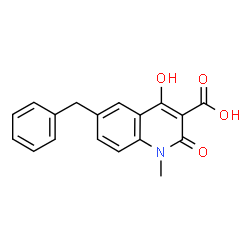 ChemSpider 2D Image | 6-Benzyl-4-hydroxy-1-methyl-2-oxo-1,2-dihydro-3-quinolinecarboxylic acid | C18H15NO4