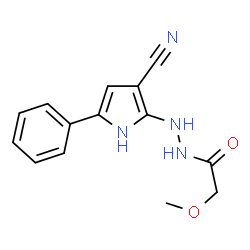 ChemSpider 2D Image | N'-(3-Cyano-5-phenyl-1H-pyrrol-2-yl)-2-methoxyacetohydrazide | C14H14N4O2