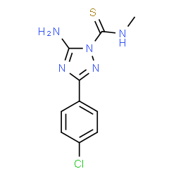ChemSpider 2D Image | 5-Amino-3-(4-chlorophenyl)-N-methyl-1H-1,2,4-triazole-1-carbothioamide | C10H10ClN5S
