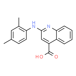 ChemSpider 2D Image | 2-((2,4-dimethylphenyl)amino)quinoline-4-carboxylic acid | C18H16N2O2