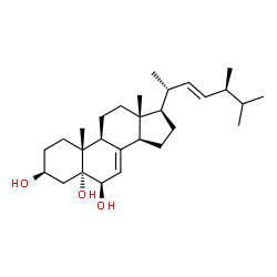 ChemSpider 2D Image | (3S,5R,6R,9S,10R,13R,14R,17R)-10,13-dimethyl-17-[(E,1R,4S)-1,4,5-trimethylhex-2-enyl]-1,2,3,4,6,9,11,12,14,15,16,17-dodecahydrocyclopenta[a]phenanthrene-3,5,6-triol | C28H46O3