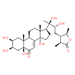 ChemSpider 2D Image | (2beta,3beta,5beta,22R,24S,25S,28R)-2,3,5,14,20,22-Hexahydroxy-26,28-epoxystigmast-7-ene-6,26-dione | C29H44O9