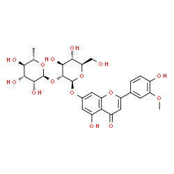 ChemSpider 2D Image | 7-O-[alpha-L-rhamnosyl-(1->2)-beta-D-glucosyl]chrysoeriol | C28H32O15