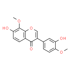 ChemSpider 2D Image | 7-Hydroxy-3-(3-hydroxy-4-methoxyphenyl)-8-methoxy-4H-chromen-4-one | C17H14O6