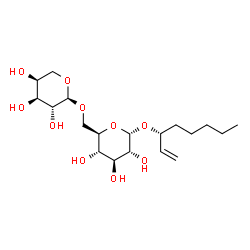 ChemSpider 2D Image | (3R)-1-Octen-3-yl 6-O-alpha-L-arabinopyranosyl-alpha-D-glucopyranoside | C19H34O10