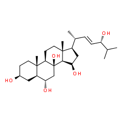 ChemSpider 2D Image | (3beta,5alpha,6alpha,15beta,22E,24R)-Cholest-22-ene-3,6,8,15,24-pentol | C27H46O5