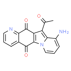 ChemSpider 2D Image | 11-Acetyl-10-aminoindolizino[3,2-g]quinoline-5,12-dione | C17H11N3O3