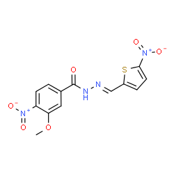ChemSpider 2D Image | 3-Methoxy-4-nitro-N'-[(E)-(5-nitro-2-thienyl)methylene]benzohydrazide | C13H10N4O6S