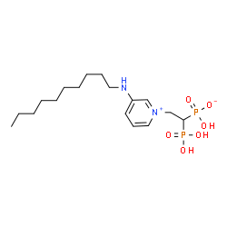 ChemSpider 2D Image | Hydrogen {2-[3-(decylamino)-1-pyridiniumyl]-1-phosphonoethyl}phosphonate | C17H32N2O6P2