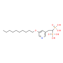 ChemSpider 2D Image | {2-[5-(Decyloxy)-3-pyridinyl]-1,1-ethanediyl}bis(phosphonic acid) | C17H31NO7P2
