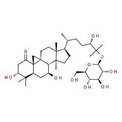 ChemSpider 2D Image | (3alpha,7beta,9beta,24S)-3,7,24-Trihydroxy-1-oxo-9,19-cyclolanostan-25-yl beta-D-glucopyranoside | C36H60O10