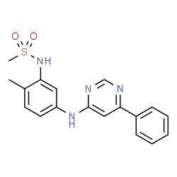 ChemSpider 2D Image | N-{2-Methyl-5-[(6-phenyl-4-pyrimidinyl)amino]phenyl}methanesulfonamide | C18H18N4O2S