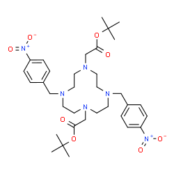 ChemSpider 2D Image | Di-tert-butyl 2,2'-[4,10-bis(4-nitrobenzyl)-1,4,7,10-tetraazacyclododecane-1,7-diyl]diacetate | C34H50N6O8