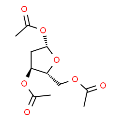 ChemSpider 2D Image | Î²-D-erythro-Pentofuranose, 2-deoxy-, 1,3,5-triacetate | C11H16O7