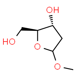 ChemSpider 2D Image | Methyl 2-deoxy-L-ribofuranoside | C6H12O4