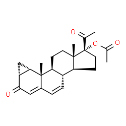 ChemSpider 2D Image | (1R,3aS,3bR,7aR,8aS,8bS,8cS,10aS)-1-Acetyl-8b,10a-dimethyl-7-oxo-1,2,3,3a,3b,7,7a,8,8a,8b,8c,9,10,10a-tetradecahydrocyclopenta[a]cyclopropa[g]phenanthren-1-yl acetate | C24H30O4