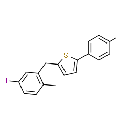 ChemSpider 2D Image | 2-(4-Fluorophenyl)-5-(5-iodo-2-methylbenzyl)thiophene | C18H14FIS