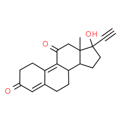 ChemSpider 2D Image | 17-Hydroxy-19-norpregna-4,9-dien-20-yne-3,11-dione | C20H22O3