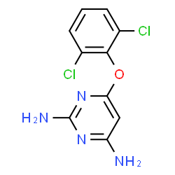 ChemSpider 2D Image | 6-(2,6-Dichlorophenoxy)-2,4-pyrimidinediamine | C10H8Cl2N4O