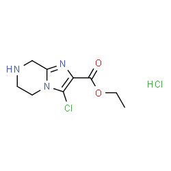 ChemSpider 2D Image | ethyl 3-chloro-5,6,7,8-tetrahydroimidazo[1,2-a]pyrazine-2-carboxylate hydrochloride | C9H13Cl2N3O2